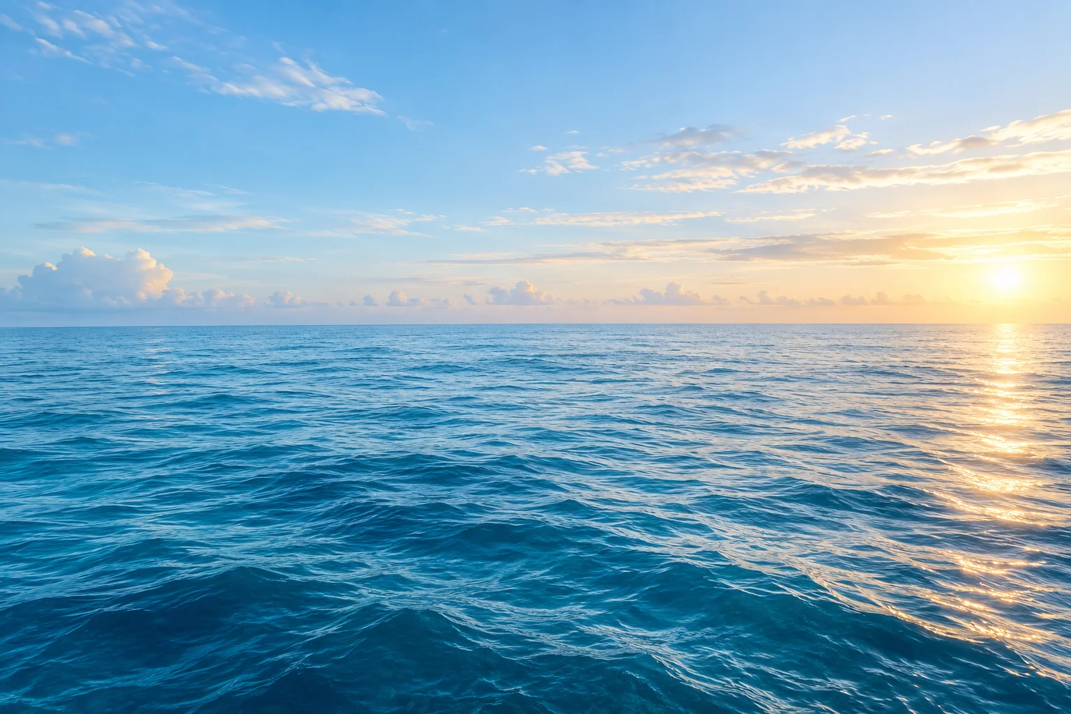 Illustrative open ocean in soft morning light